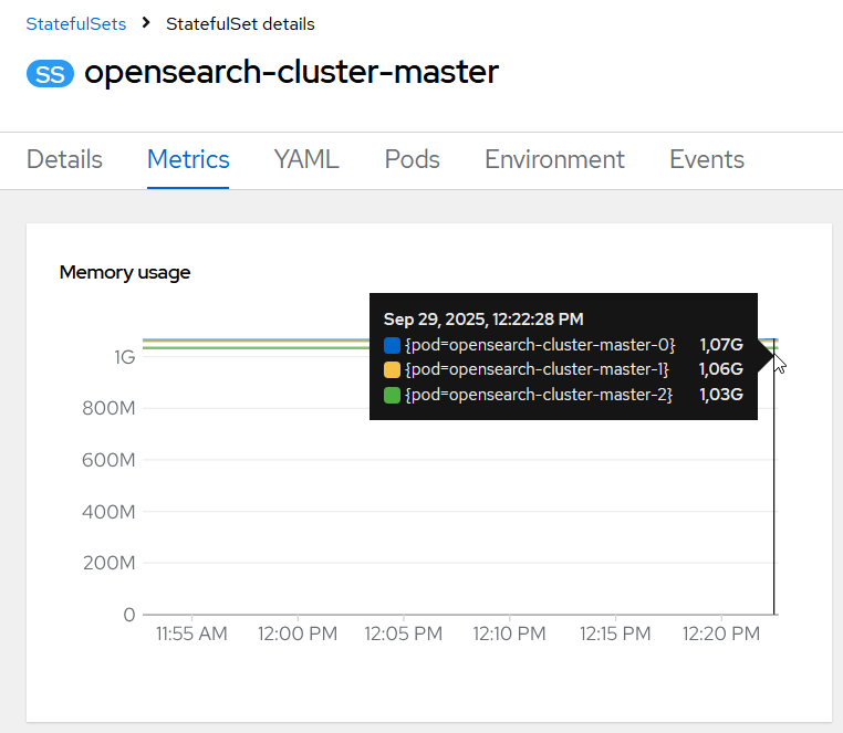 opensearch-cluster-master StatefulSet